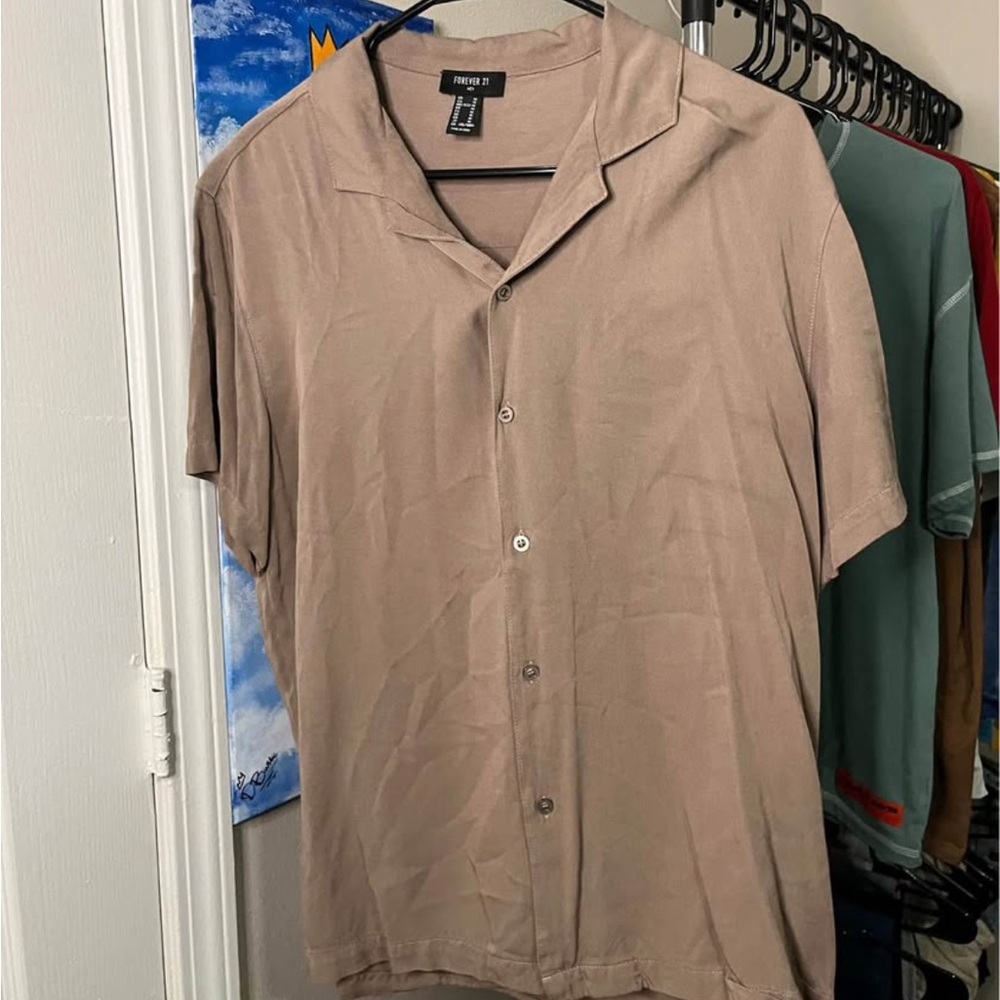 Men's Tan Short Sleeve Shirt